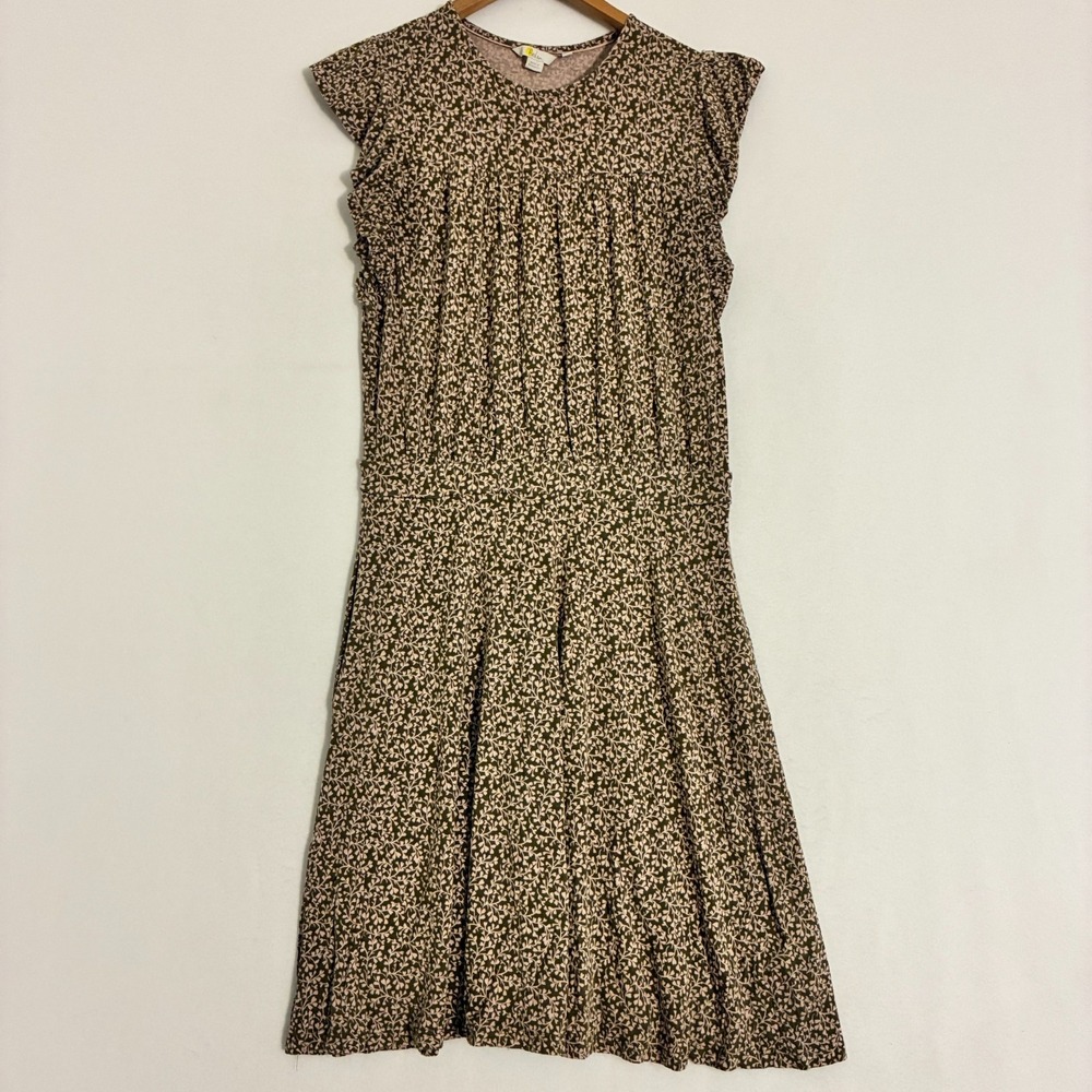 Boden Dress Womens 8L Floral Flutter Sleeve Ruffle Feminine Cottage Peasant Boho - Picture 2 of 10
